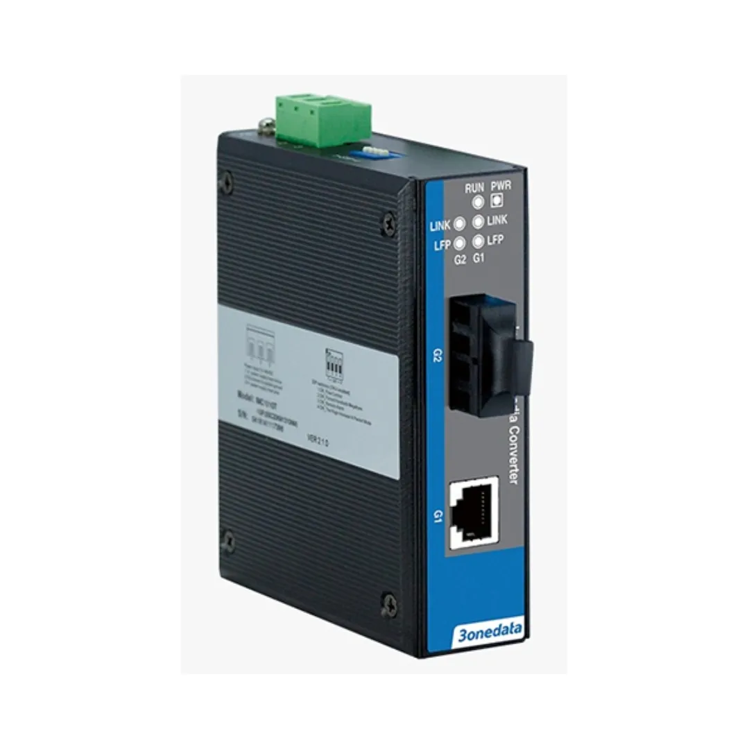 2-port Full Gigabit Unmanaged Industrial Media Converter
