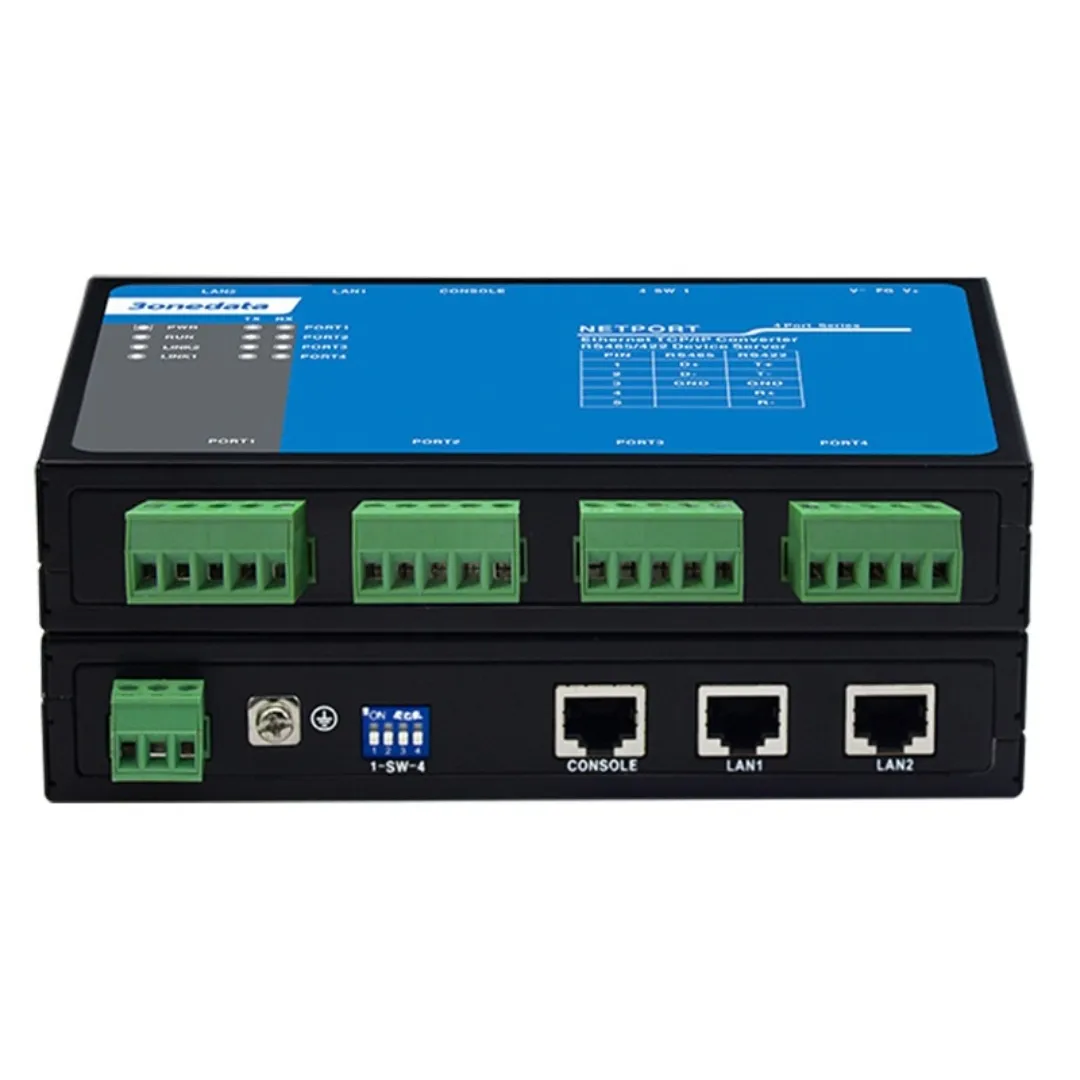 8-port RS-232/485/422 to 2-port Ethernet Serial Device Server