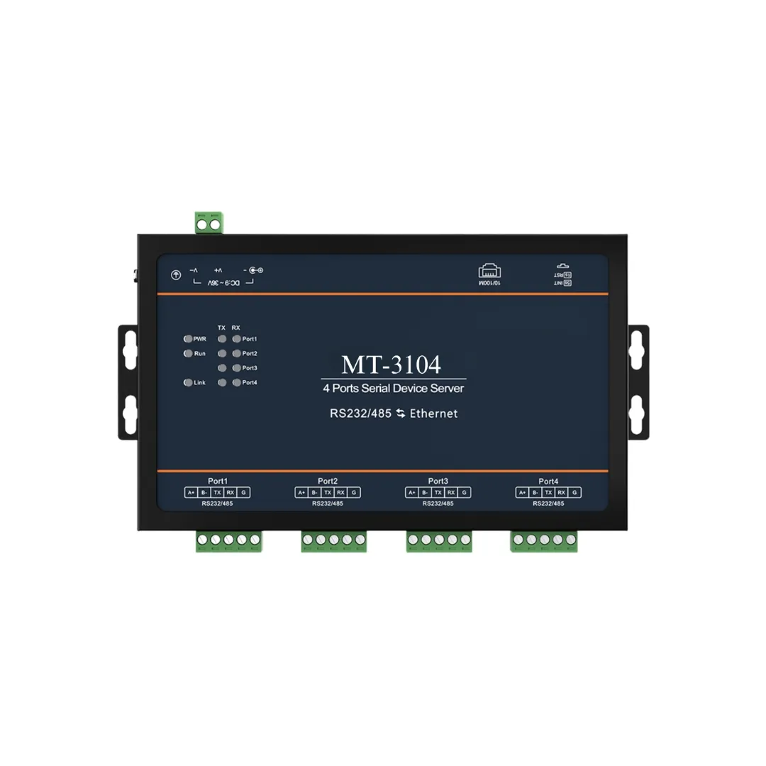 4-Port RS232/485 Wall Mount Ethernet Serial Server