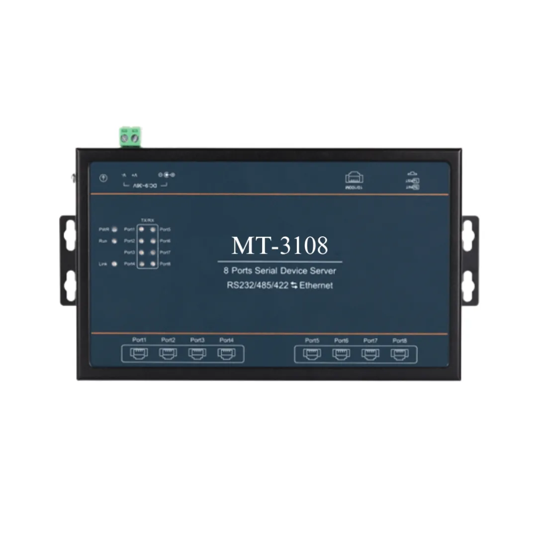 8-Port RS232/485/422 Wall Mount Ethernet Serial Server