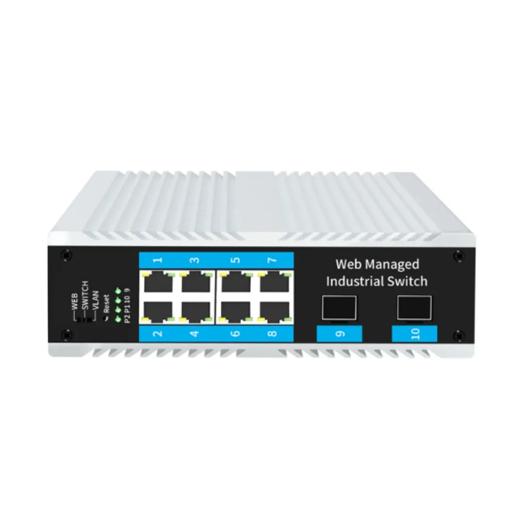 10-port 10/100M/1000M L2 WEB Managed Industrial PoE Ethernet Switch