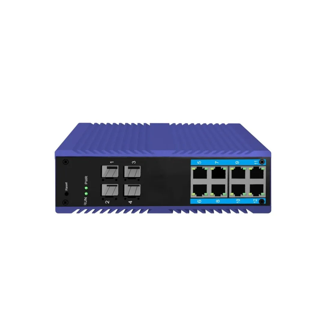 12-port 10/100M/1000M L2+ Managed Industrial PoE Ethernet Switch