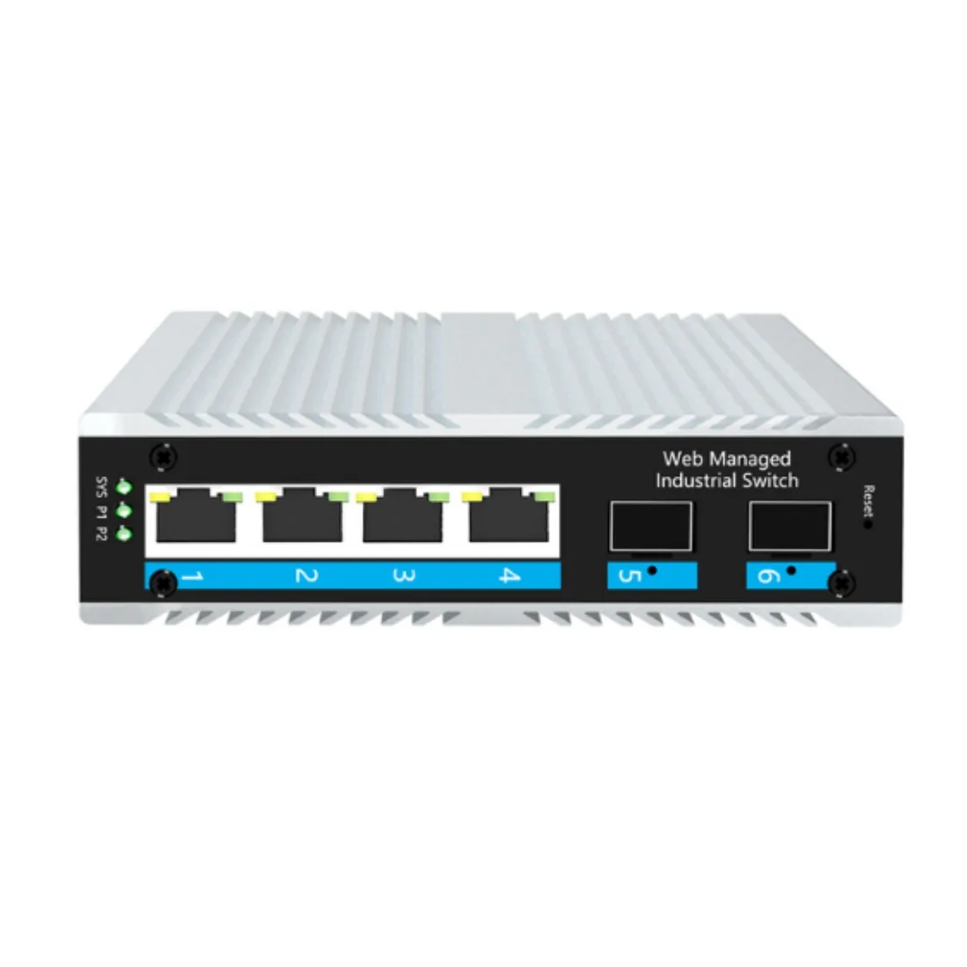 6-port 10/100M/1000M L2 WEB Managed Industrial PoE Ethernet Switch